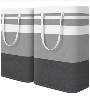 Foldable Moisture-proof Stripes Laundry Basket