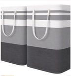 Foldable Moisture-proof Stripes Laundry Basket