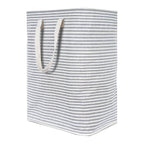 Foldable Moisture-proof Stripes Laundry Basket